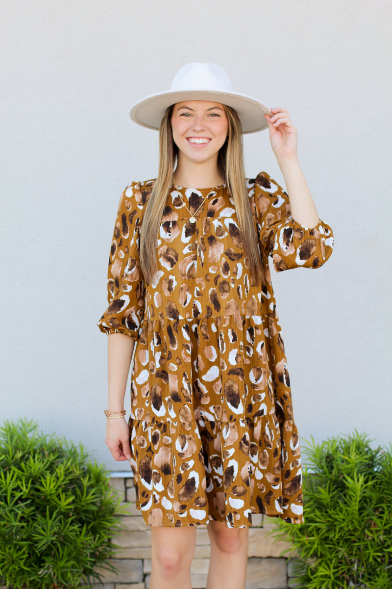Taste Of Fall Dress-Mustard