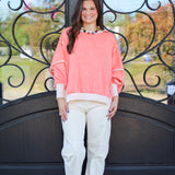 Cozy Contrast Trim Sweatshirt