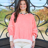 Cozy Contrast Trim Sweatshirt
