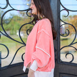 Cozy Contrast Trim Sweatshirt