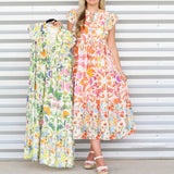 Botanical Florals Midi Dress