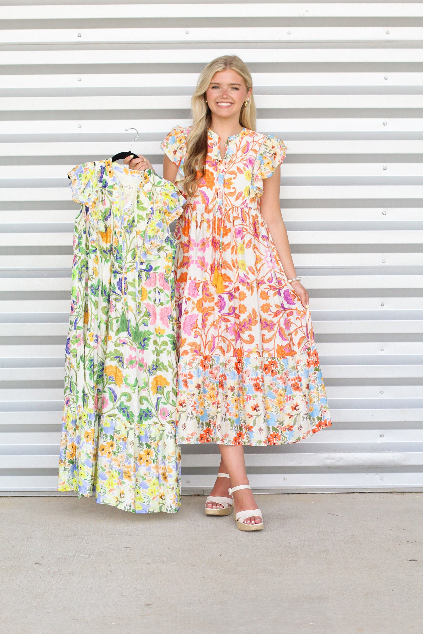 Botanical Florals Midi Dress