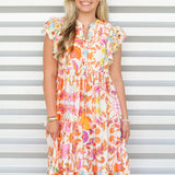 Botanical Florals Midi Dress