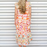 Botanical Florals Midi Dress