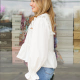 Eyelet Peplum Top