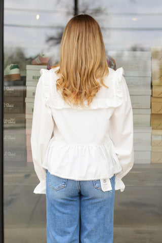 Eyelet Peplum Top
