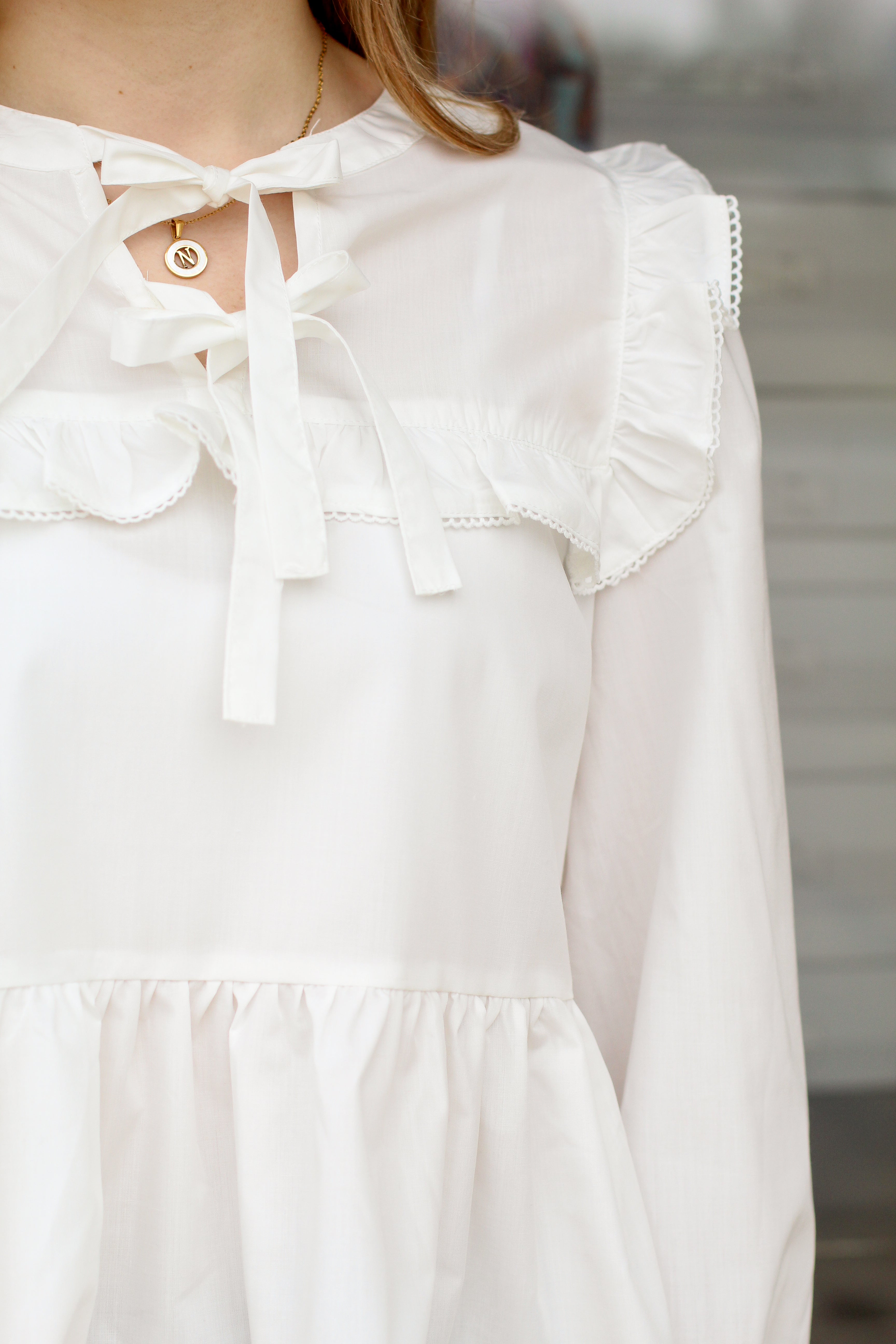 Eyelet Peplum Top