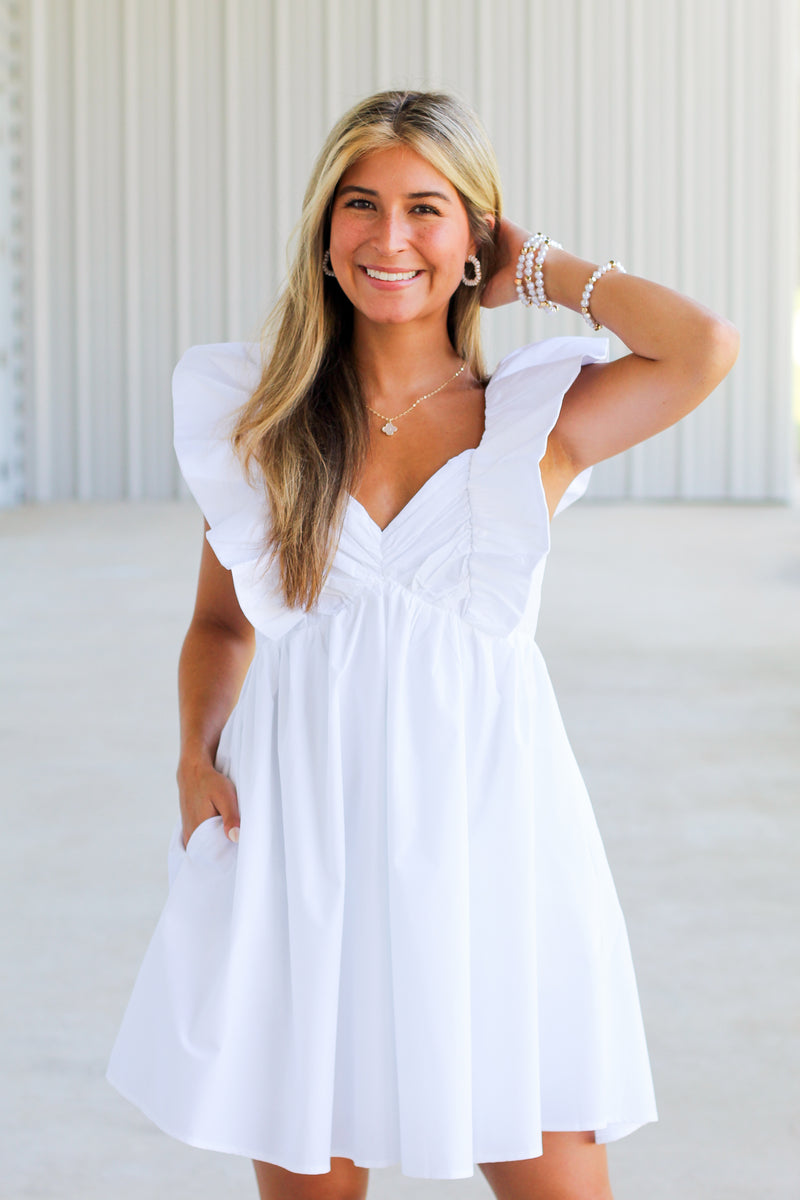 Let it Grow Dress-White