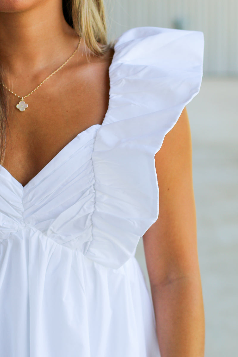 Let it Grow Dress-White