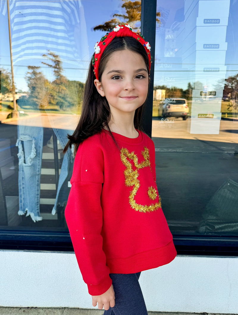 Tinsel Reindeer Sweatshirt