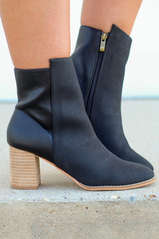suede and leather booties