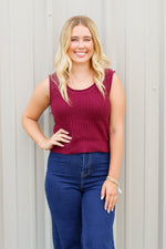 Favorite Sweater Tank-Maroon