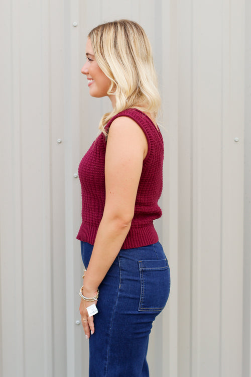 Favorite Sweater Tank-Maroon