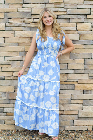 Pretty Spring Floral Maxi Dress