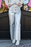 Marlene Straight Leg Jeans-Silver Metallic