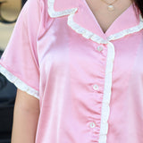 Satin Ruffle PJ Set