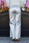 Marlene Straight Leg Jeans-Silver Metallic