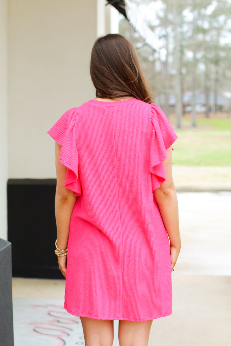 Soft & Flowy Dress-Hot Pink