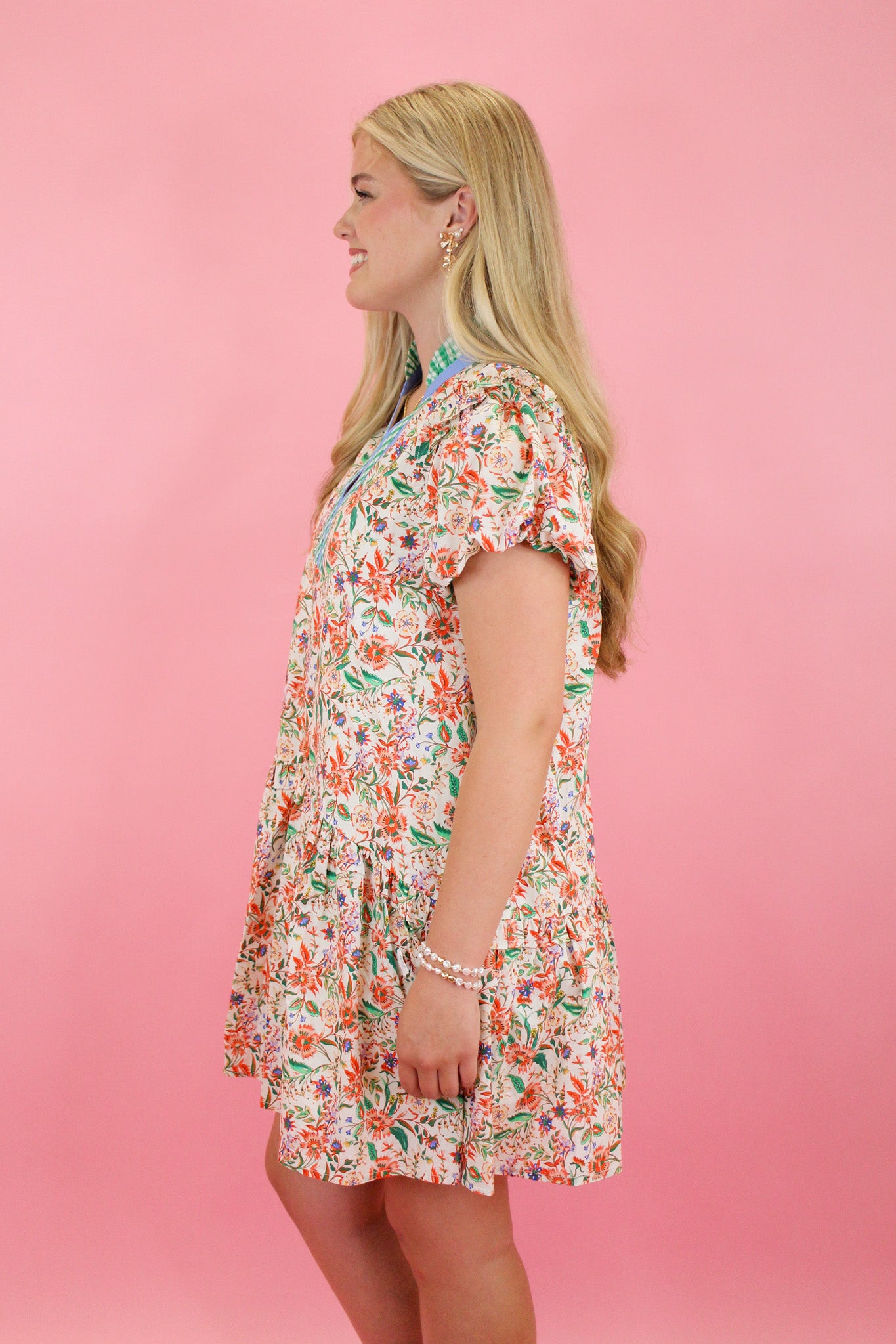 Mix Print Floral Dress