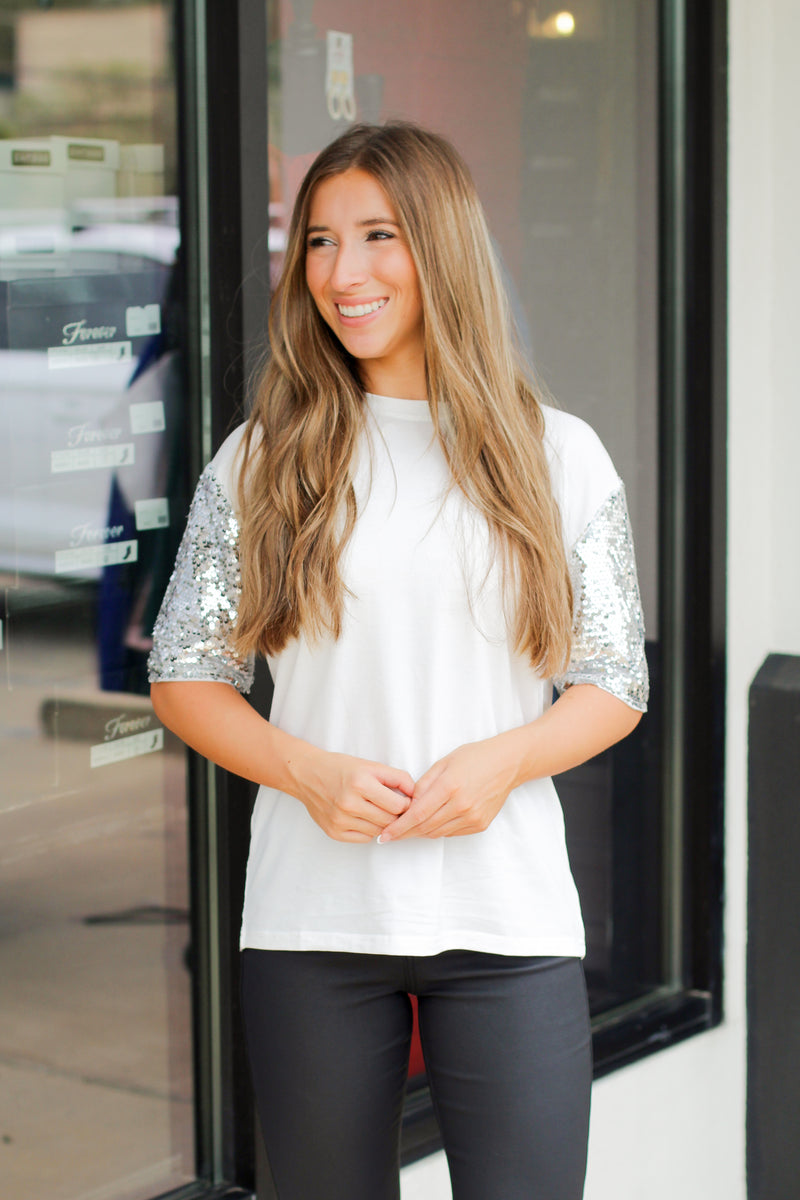 Disco Girl Top-White