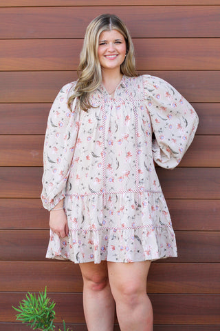 long sleeve floral dress