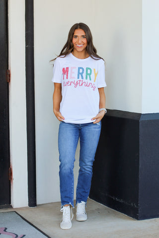 Merry Everything Tee-White