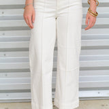 Pretty Pintuck Wide Leg Jeans