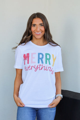 Merry Everything Tee-White
