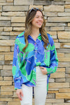 Fun and Funky Floral Top-Blue