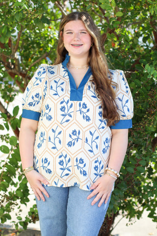 Floral Pentagon Top