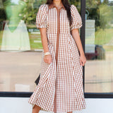 Falling for Gingham Midi Dress