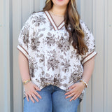 floral plus size top