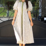 Falling for Gingham Midi Dress