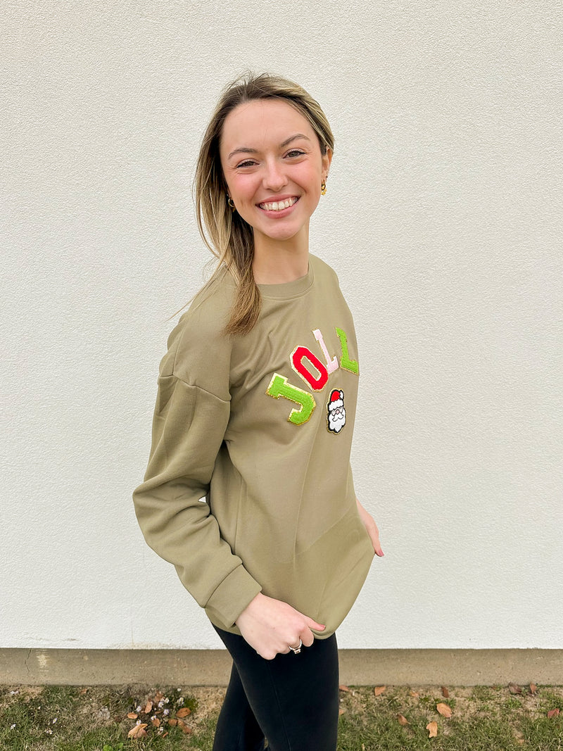 Jolly Patch Sweatshirt-Olive