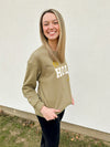 Oh Holy Night Patch Sweatshirt-Olive