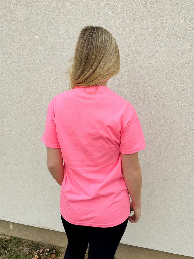 Santa Patch Tee-Neon Pink