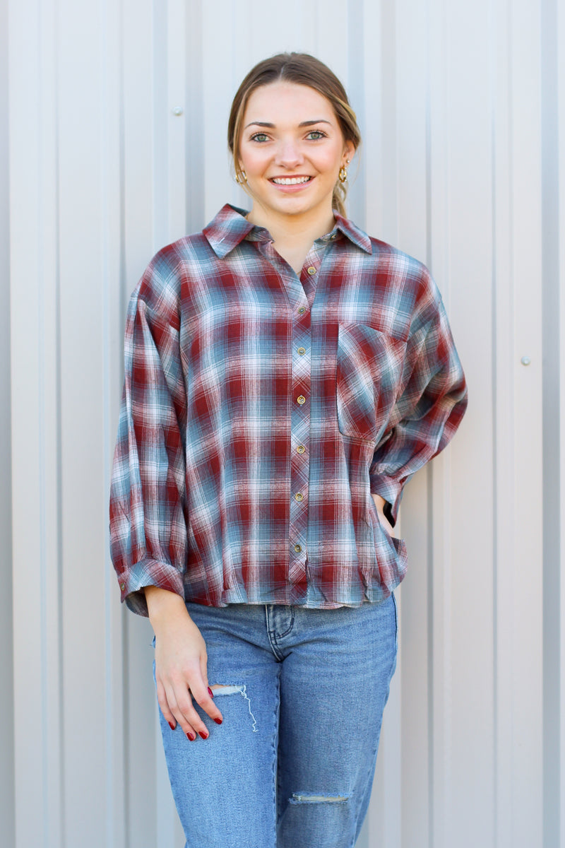 Basic Button Flannel Top