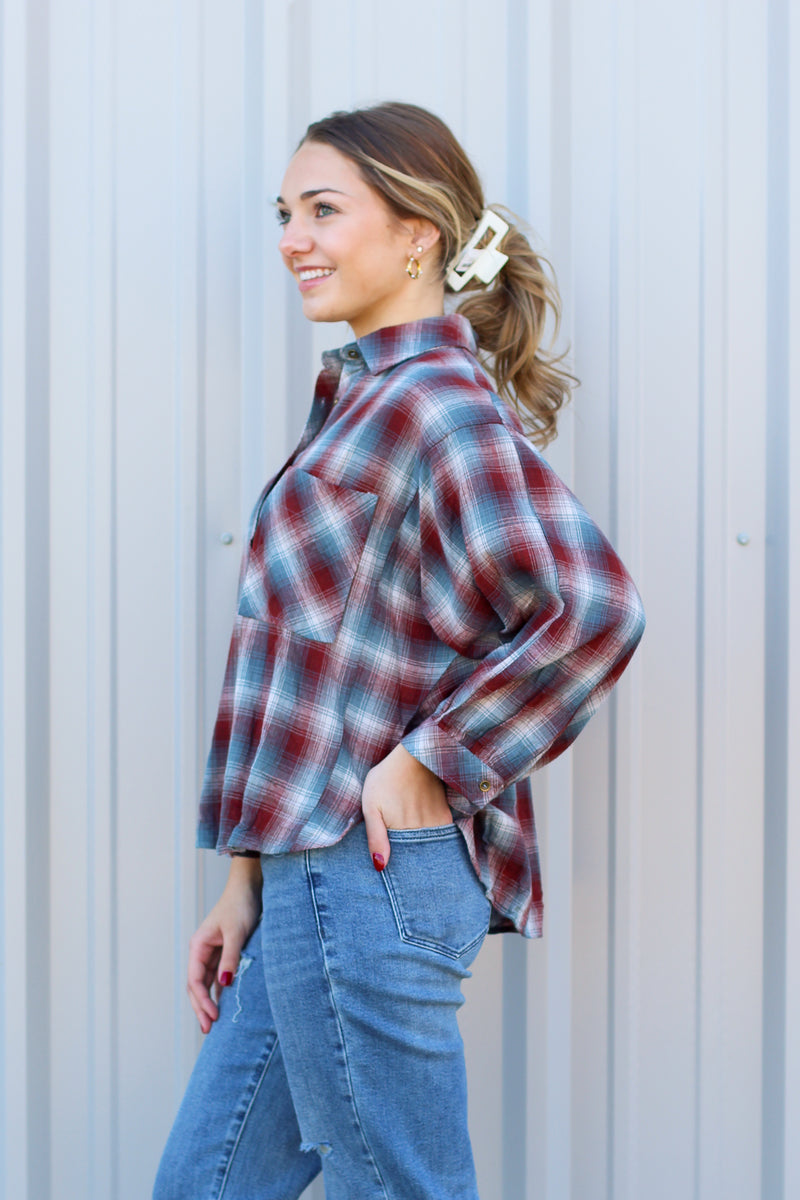 Basic Button Flannel Top