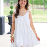 Sweet Serenity Lace Trim Dress