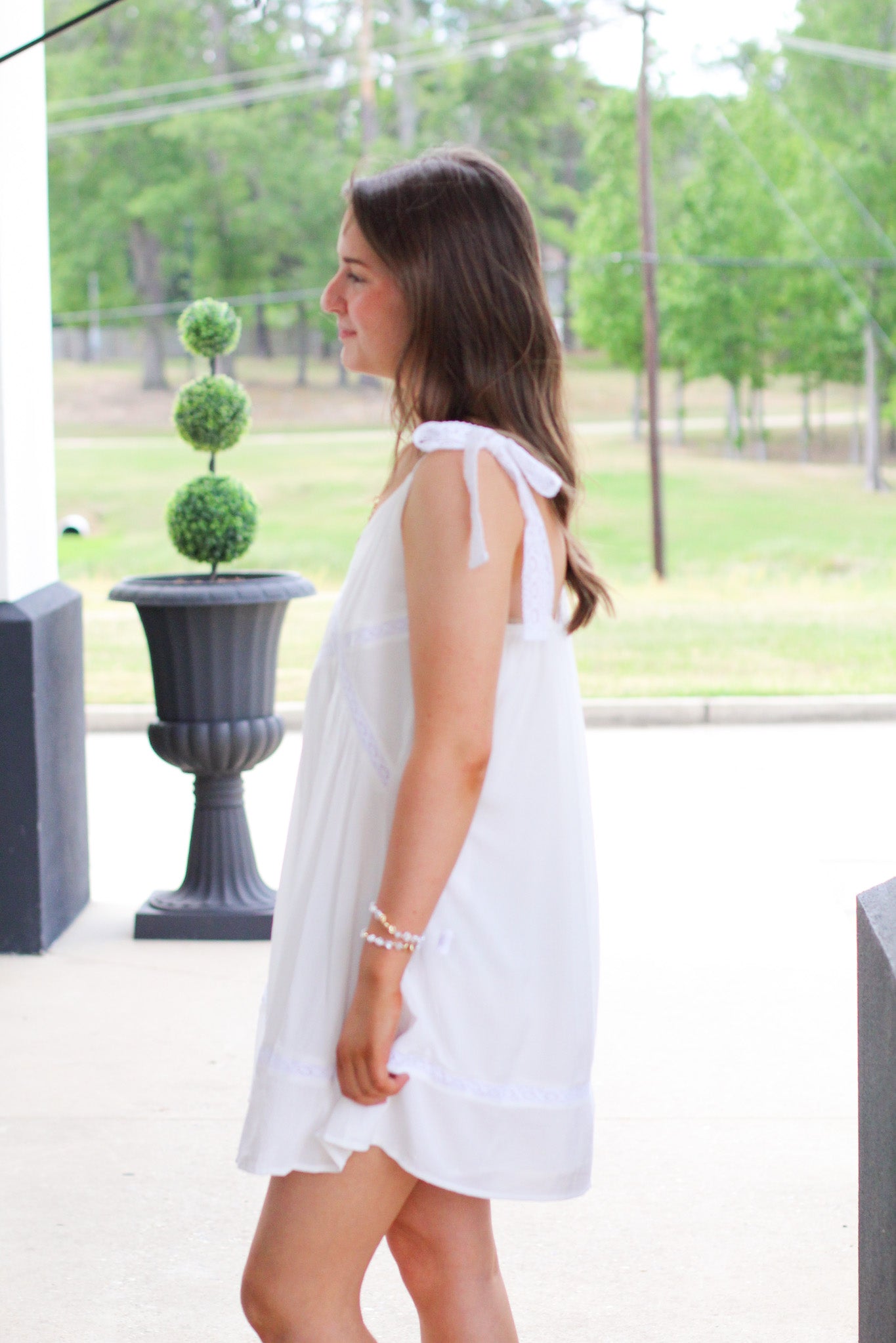 Sweet Serenity Lace Trim Dress