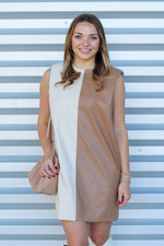 Two Tone Leather Dress