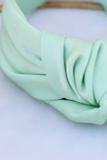 Silky Knotted Headband-Mint