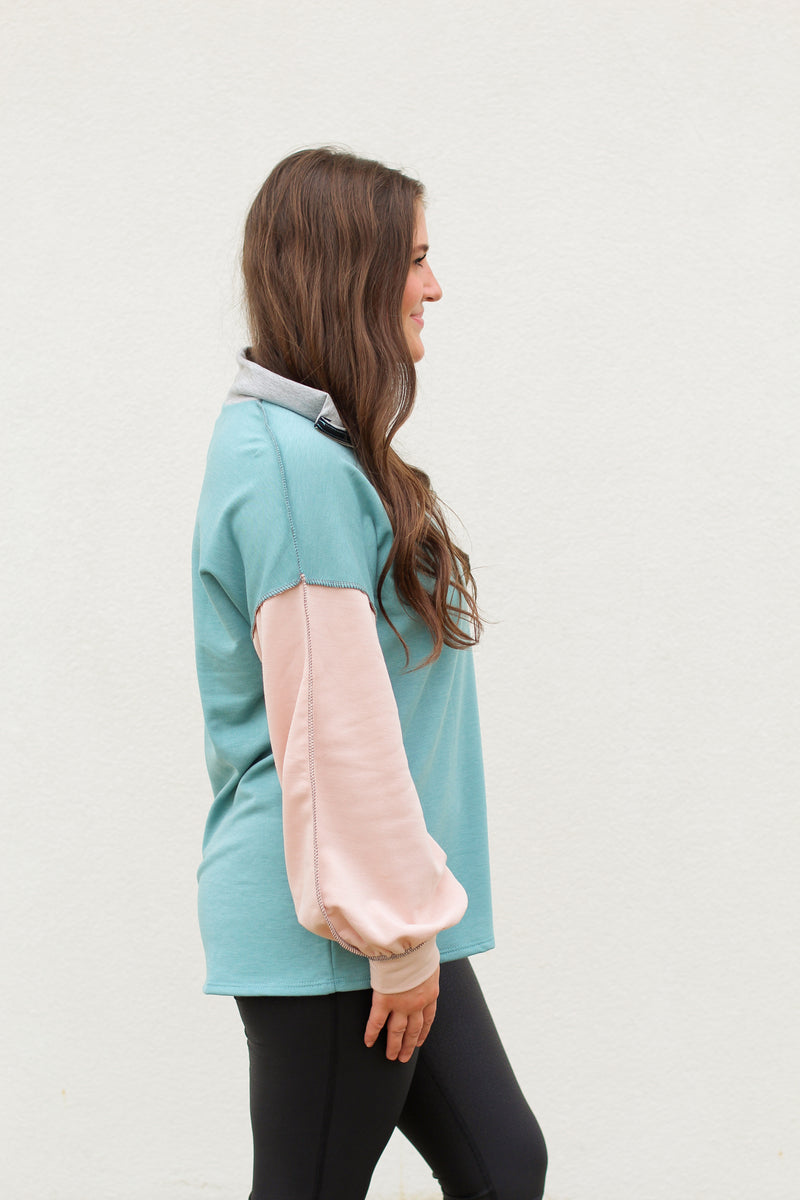 Comfy Combo Top-Aqua