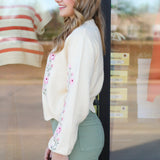 Flower Embroidered Sweater