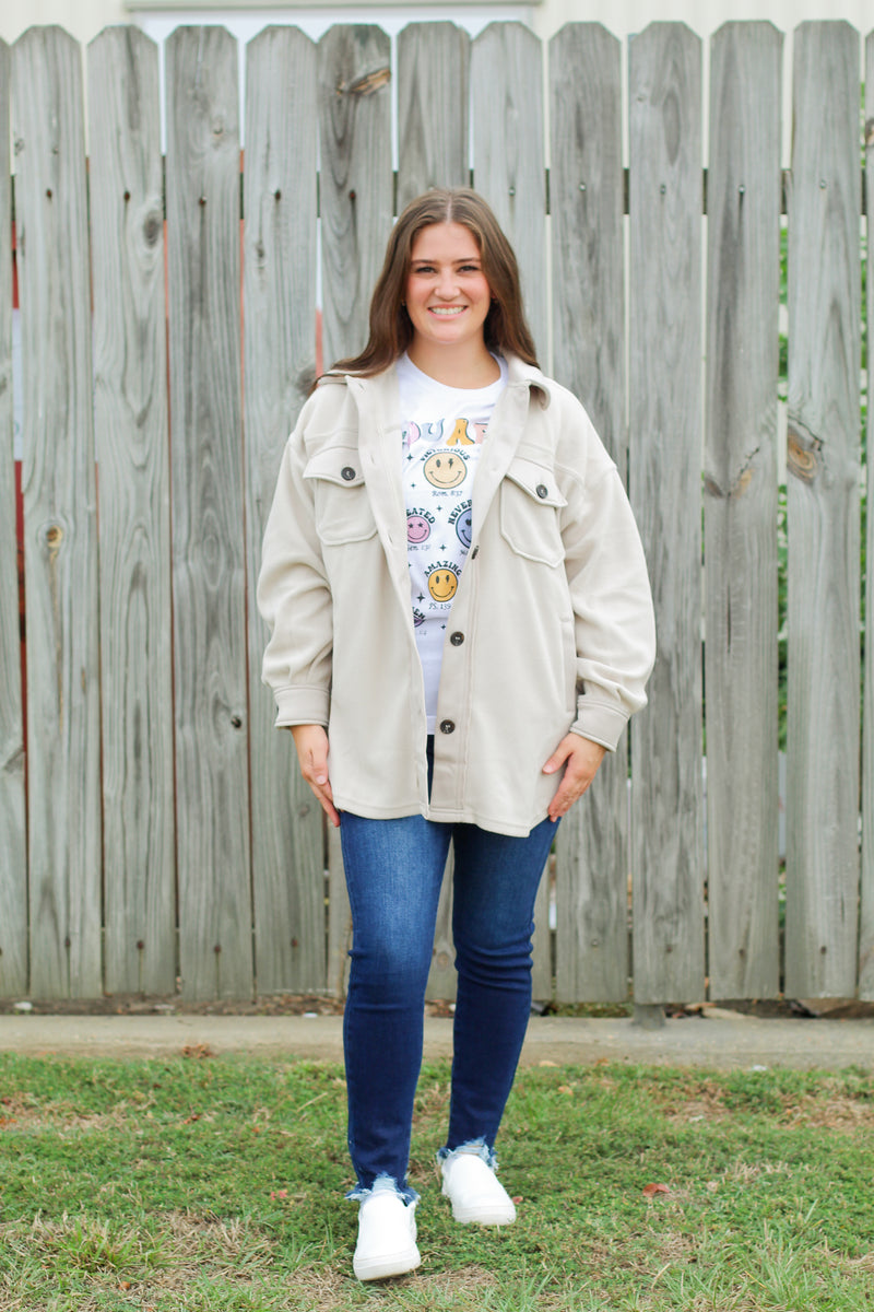 Fall Season Shacket-Bone