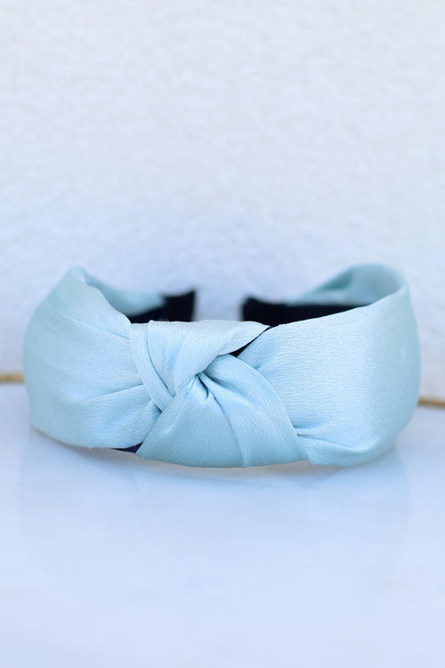Knotted Shimmer Headband-Ice Blue