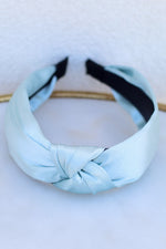 Knotted Shimmer Headband-Ice Blue