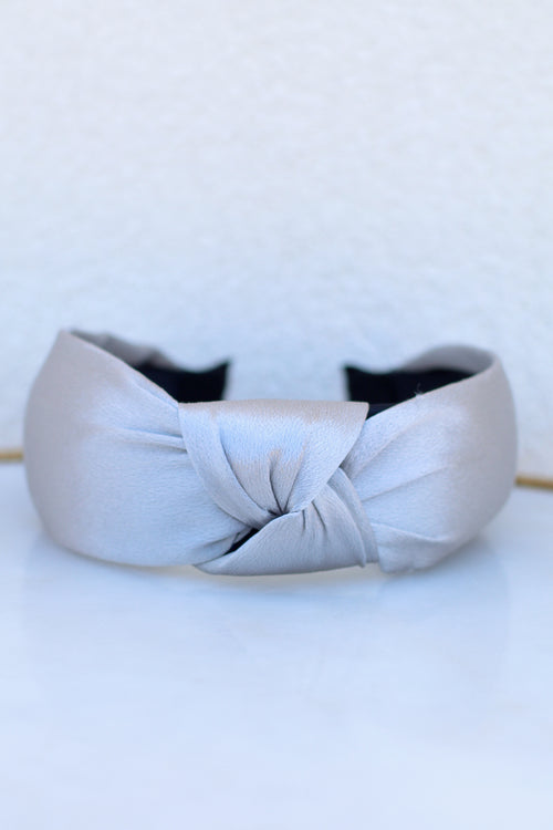 Knotted Shimmer Headband-Silver