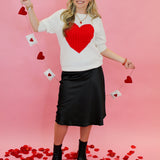 Heart Puff Sleeve Sweater