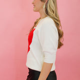 Heart Puff Sleeve Sweater